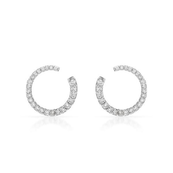 Natural 0.50 CTW Diamond Earrings 14K White Gold - REF-62R3K