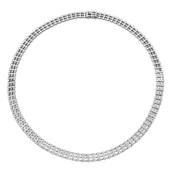 Natural 3.43 CTW Diamond Necklace 18K White Gold - REF-728M3F
