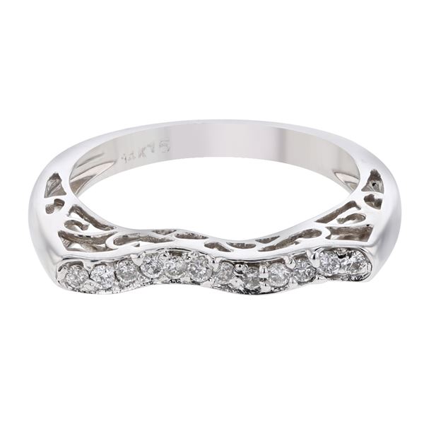 Natural 0.15 CTW Diamond Ring 14K White Gold - REF-25H2W
