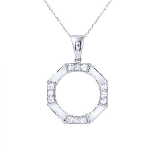 Natural 1.07 CTW Diamond Necklace 14K White Gold - REF-174R6K