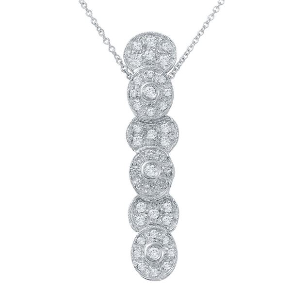 Natural 0.57 CTW Diamond Necklace 14K White Gold - REF-72R2K