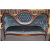 Image 1 : Victorian Blue Velvet Upholstered Sofa #1615387