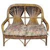 Image 1 : Antique Rattan  Settee Loveseat Sofa #1615441