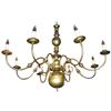 Image 1 : Large Brass 8 Light Electrified Chandelier #1615489
