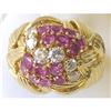Vintage Diamonds & Rubies 18K Gold Ring #1615665
