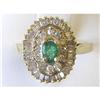 Image 1 : Vintage Emerald 14K Ring with Diamonds #1615673