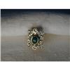 Image 1 : Rare Estate 18K Platinum Emerald Diamond Ring #1615924