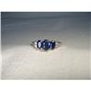 Image 1 : 14K WG Filigree Tri-Stone Sapphire Diamond Ring#1615985