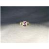 Image 1 : 14K YG Tri-Stone Amethyst Peridot Diamond Ring #1616002