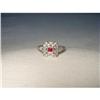 Image 1 : 14K WG White Gold Ruby Diamond Filigree Ring #1616011