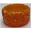 Image 1 : Bakelite Wide Butterscotch Flower and Leaves #1627920