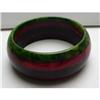 Image 1 : Bakelite Laminated Green, Black, Rust Bangle #1627922