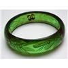 Image 1 : Bakelite Vintage Green Reverse Carved Bangle #1627923