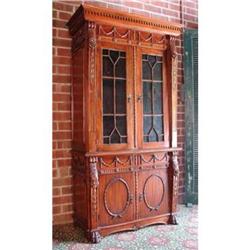 ANTIQUE VICTORIAN CHINA BOOKCASE CABINET CHEST #1628176