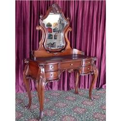 ANTIQUEQUEEN ANN VANITY DRESSER W/ MIRROR #1628190