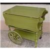 Image 1 : 1900 Wooden Tea Caddy Cart Table Green #1628258