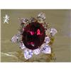 Image 1 : RHJ Synthetic Ruby Ring w/ Cubic Zirconium #1639218