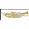 Image 1 : SOLID I8K GOLD TRUMPET MUSICAL BROOCH #1639238