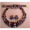 Image 1 : ART GLASS PURPLE BEADS 4 piece SET #1639313