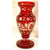 Image 1 : ANTIQUE BOHEMIAN RUBY GLASS VASE, 19th c. #1639504