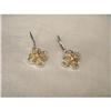 Image 1 : 14K Gold Diamond Filigree Floral Drop Earrings #1639685