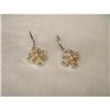 Image 1 : 14K Gold Diamond Filigree Floral Drop Earrings #1639685