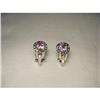 Image 1 : 14K WG Amethyst Tsavorite Diamond Earrings #1639784