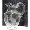 Image 1 : Antique Glass Pitcher Signed Webb Birds #1639883