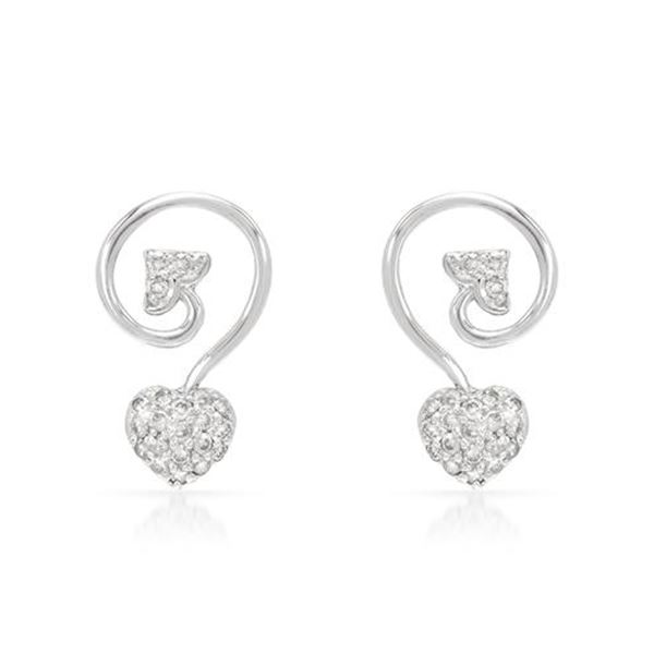 Natural 0.45 CTW Diamond Earrings 14K White Gold - REF-54W9H
