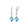 Image 1 : Genuine 27.82 ctw Blue Topaz & Diamond Earrings 14KT Rose Gold - REF-92Y2F