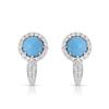 Image 1 : Natural 2.54 CTW Turquoise & Diamond Earrings 14K White Gold - REF-71K3R
