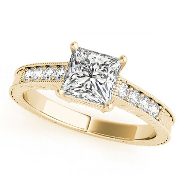 1.2 ctw Certified VS/SI Princess Diamond Antique Ring 18k Yellow Gold - REF-316M8G