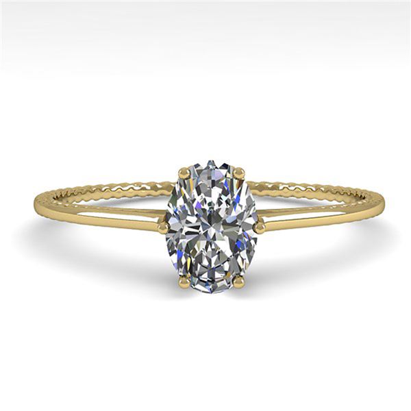 1.0 ctw VS/SI Oval Cut Diamond Engagment Ring 18k Yellow Gold - REF-287W4H