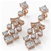 Image 1 : 5.5 ctw Princess Cut Diamond Designer Earrings 18K Rose Gold - REF-722H4R