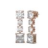 Image 2 : 4.5 ctw Princess Diamond Earrings 18K Rose Gold - REF-896X8A
