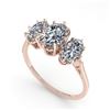 Image 2 : 2 ctw Past Present Future VS/SI Oval Cut Diamond Ring 18k Rose Gold - REF-414N2F