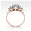 Image 3 : 2 ctw Past Present Future VS/SI Oval Cut Diamond Ring 18k Rose Gold - REF-414N2F