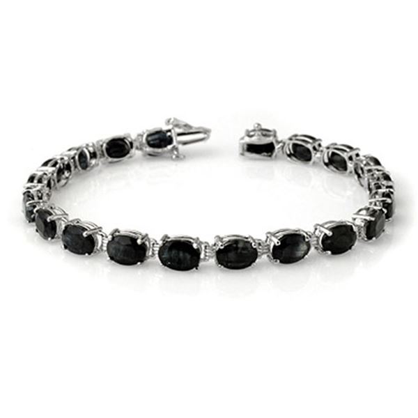 28.50 ctw Blue Sapphire Bracelet 10k White Gold - REF-94A5N