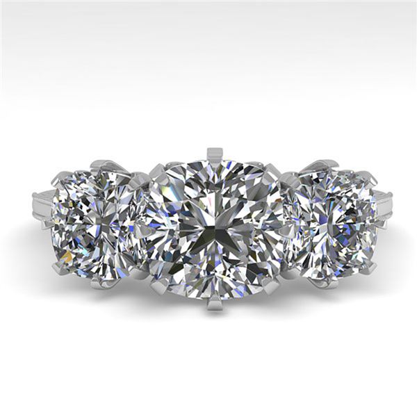 2 ctw Past Present Future VS/SI Cushion Diamond Ring 18k White Gold - REF-435G2W