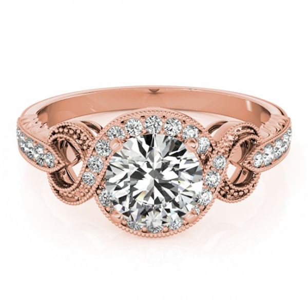 0.8 ctw Certified VS/SI Diamond Halo Ring 18k Rose Gold - REF-94R2K