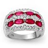 Image 1 : 2.50 ctw Ruby & Diamond Ring 14k White Gold - REF-105W5H