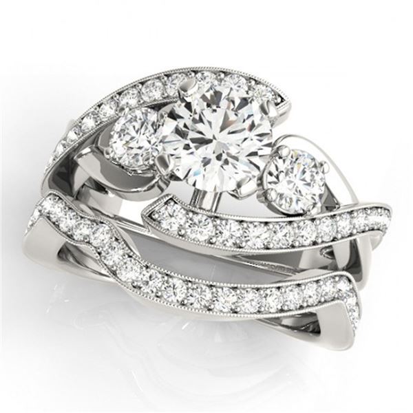 2.54 ctw Certified VS/SI Diamond Bypass 2pc Wedding Set 14k White Gold - REF-554N2F