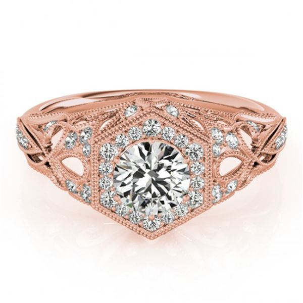 1.4 ctw Certified VS/SI Diamond Halo Ring 18k Rose Gold - REF-307H5R