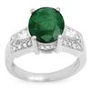 Image 1 : 4.55 ctw Emerald & Diamond Ring 14k White Gold - REF-105M5G