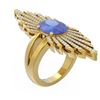 Image 1 : 5.02 ctw Tanzanite & Diamond Ring 18K Yellow Gold - REF-360R2K