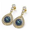 Image 3 : 3.8 ctw Diamond & Pearl Earrings 18K Yellow Gold - REF-446Y2X