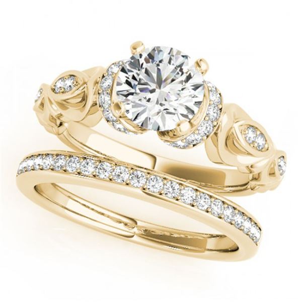 0.95 ctw Certified VS/SI Diamond 2pc Wedding Set Antique 14k Yellow Gold - REF-122W6H