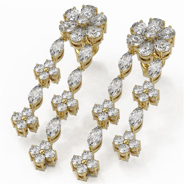 6 ctw Pear & Marquise Diamond Earrings 18K Yellow Gold - REF-695Y6X