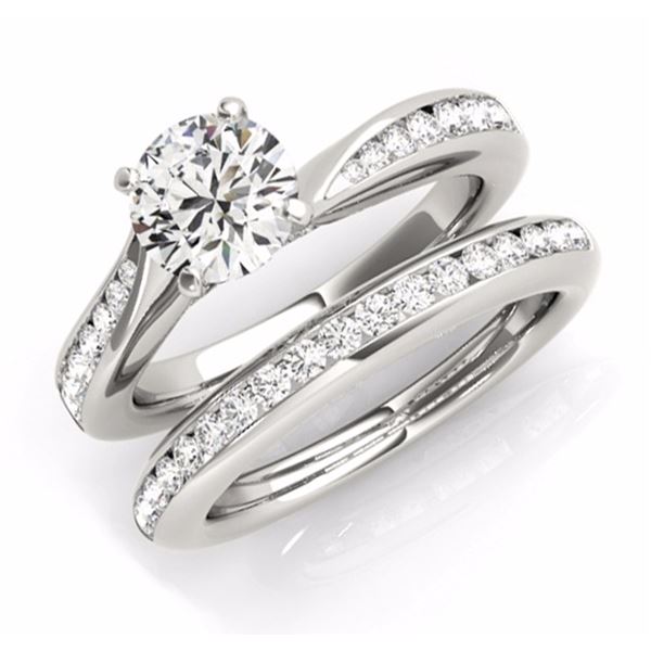 1.46 ctw Certified VS/SI Diamond 2pc Wedding Set 14k White Gold - REF-175M4G