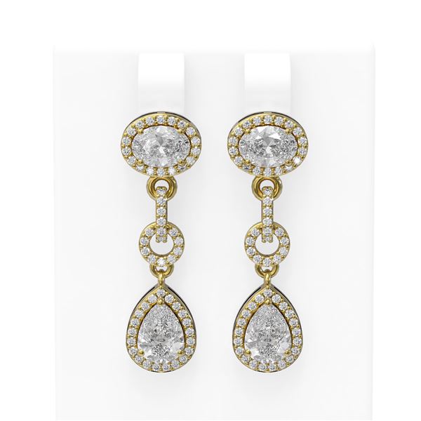 4 ctw Diamond Earrings 18K Yellow Gold - REF-877M9G